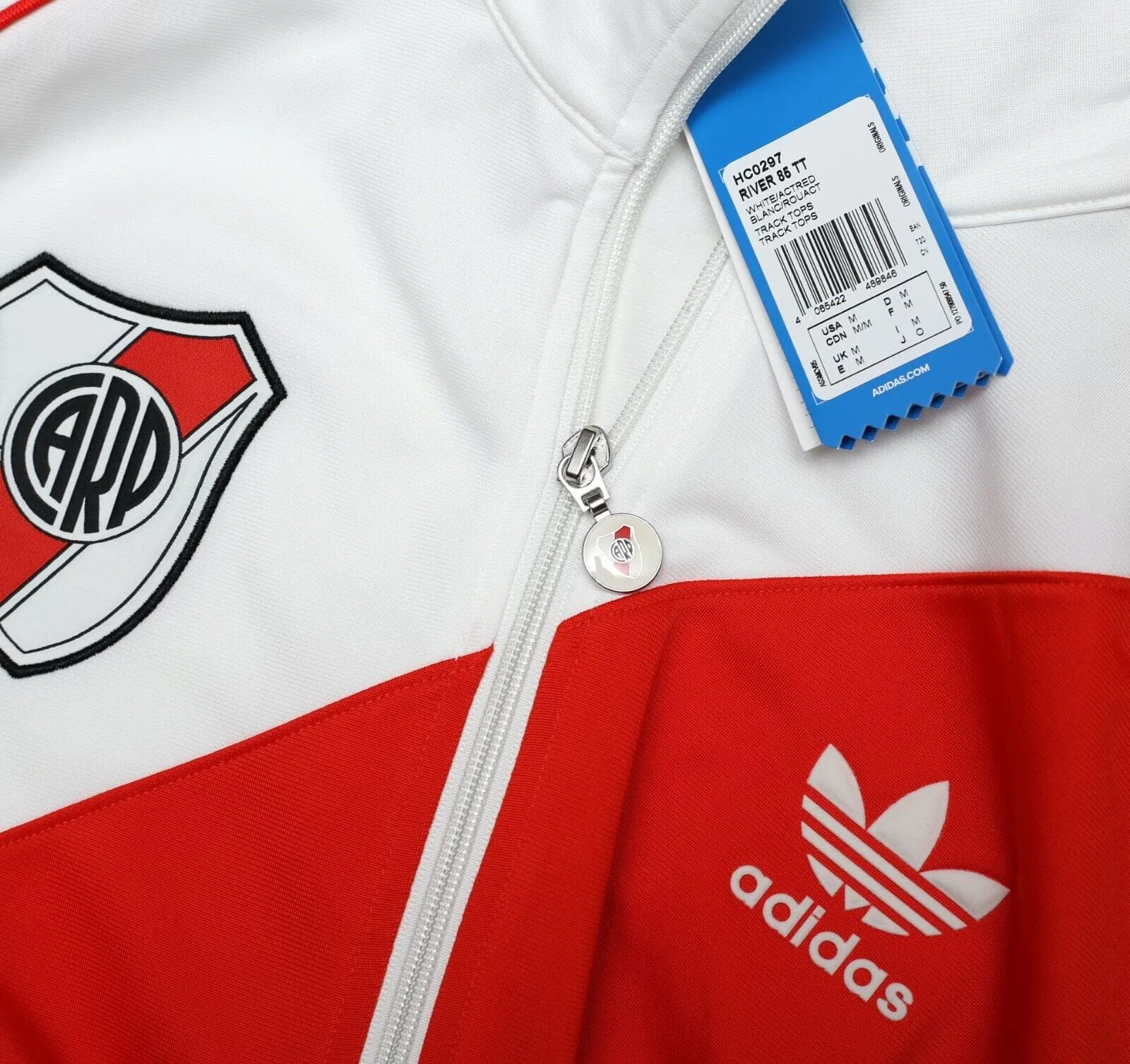 1985/86 RIVER PLATE Retro adidas Originals Football Track Top Jacket (M) BNWT