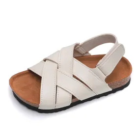 2022 Summer Girls Leather Sandals for Children Beach Shoes