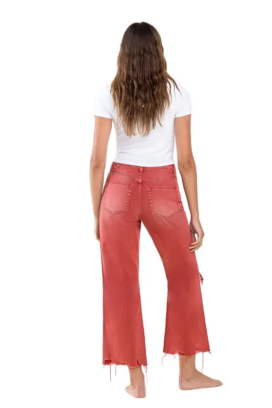 90s Vintage Crop Flare Jeans By Flying Monkey