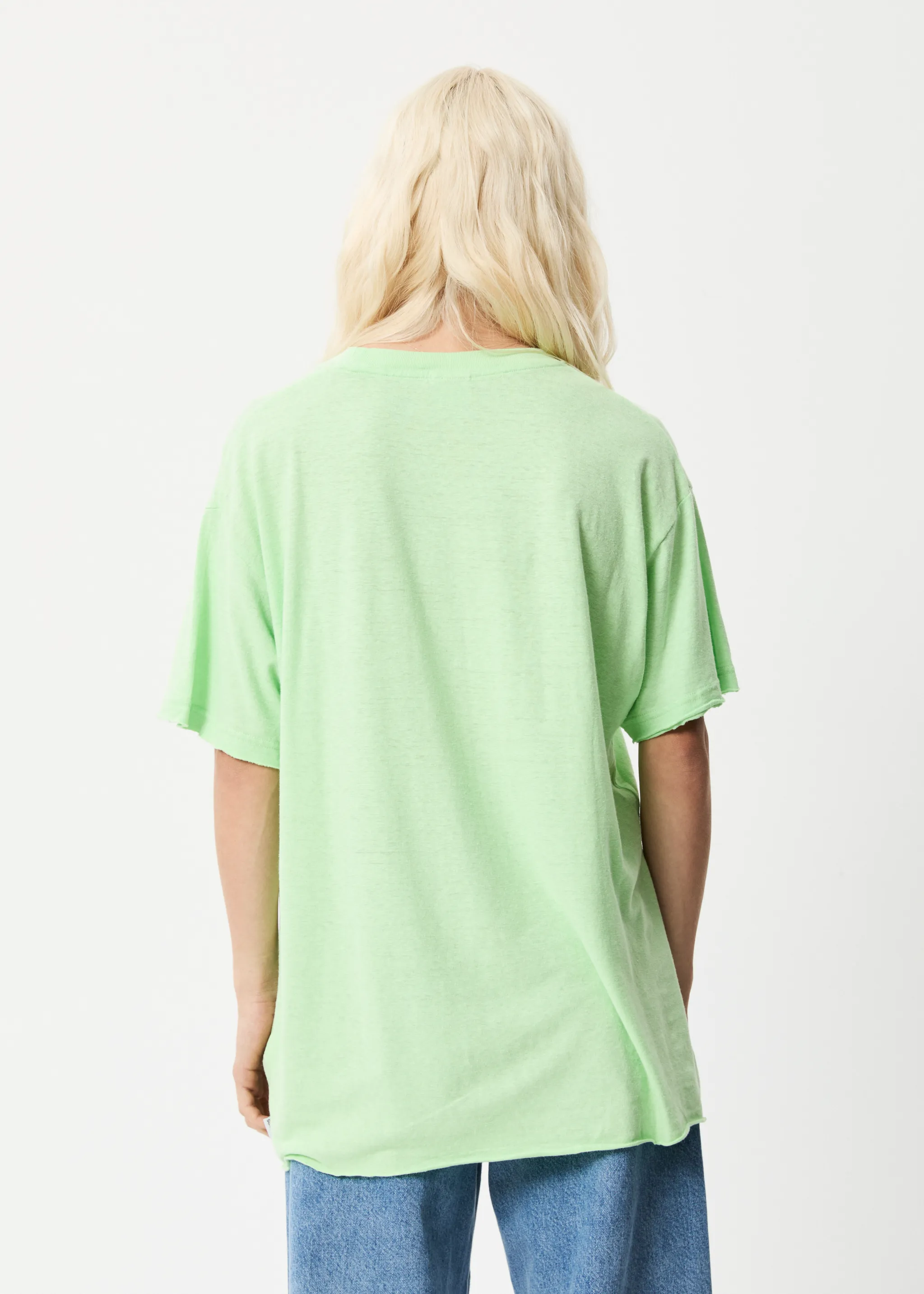 AFENDS Womens Elation - Oversized T-Shirt - Lime Green