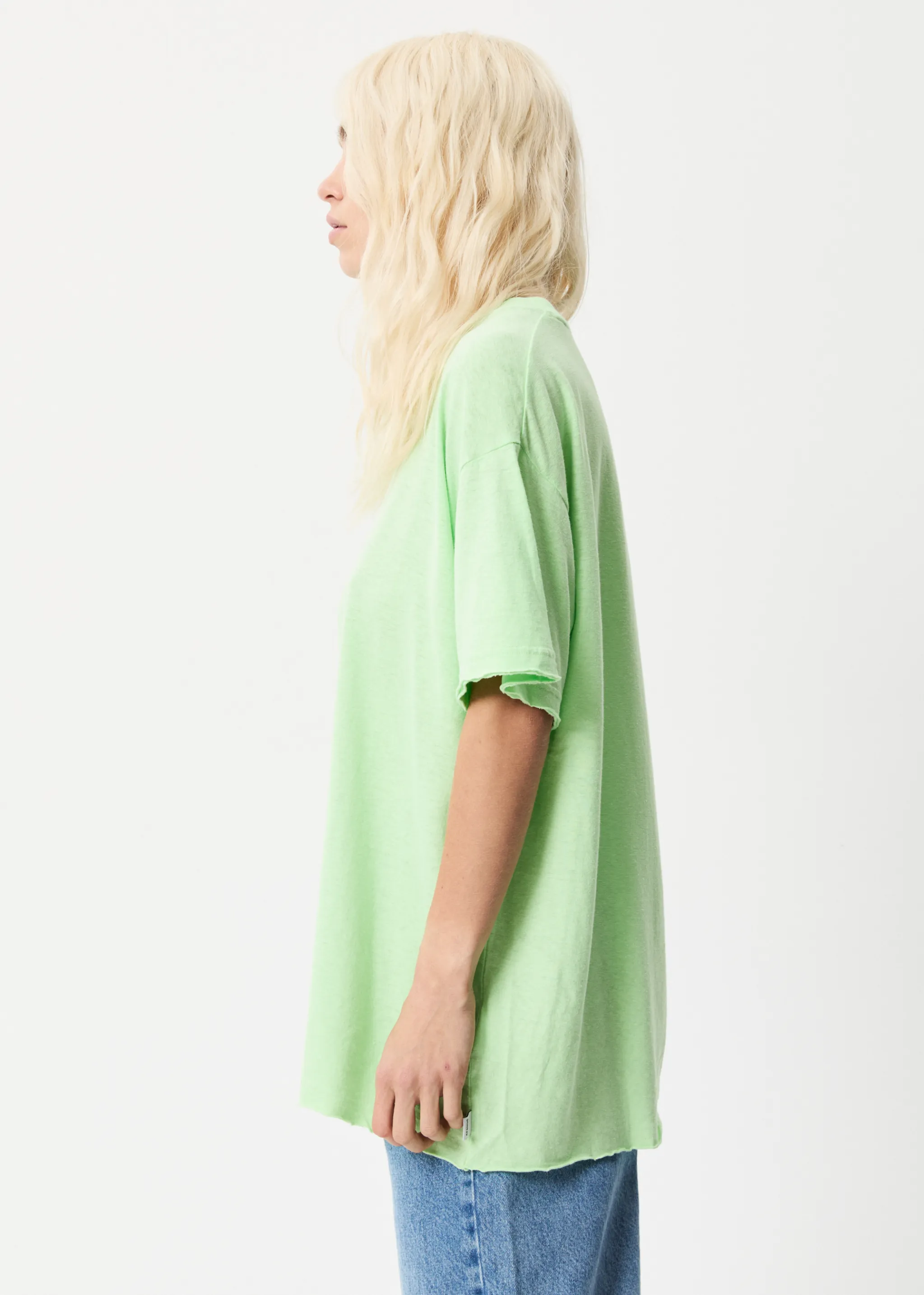 AFENDS Womens Elation - Oversized T-Shirt - Lime Green