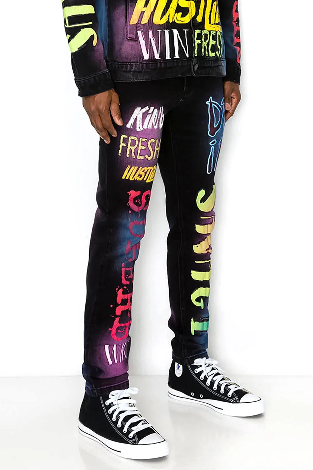 Air Brushed Graffiti Denim Jeans