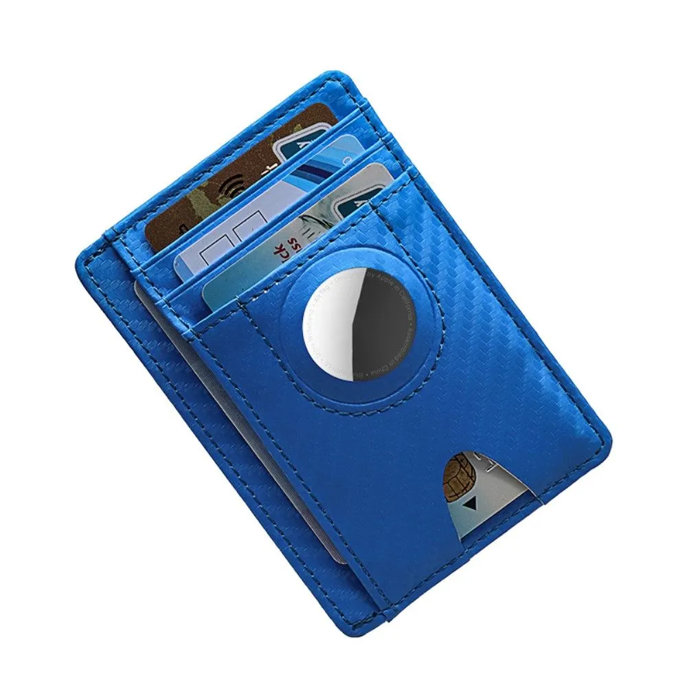 AirTags carbon fiber style slim case - Blue