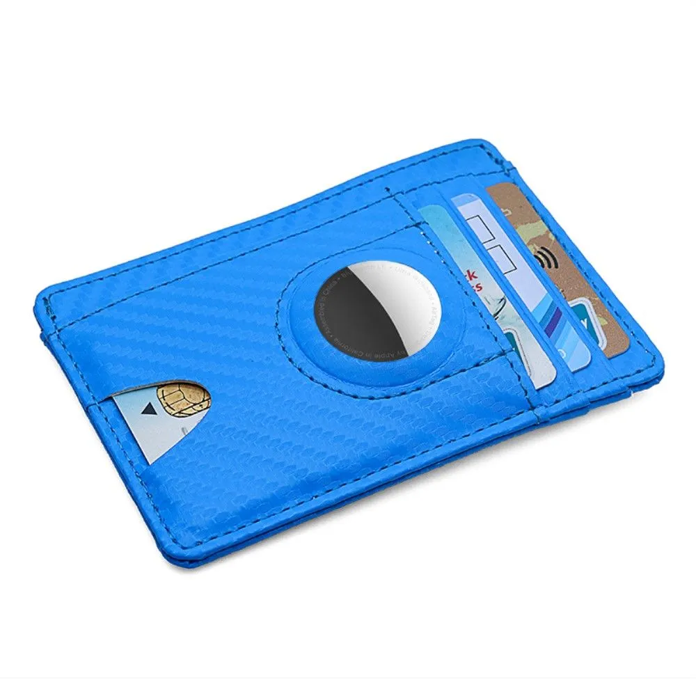 AirTags carbon fiber style slim case - Blue