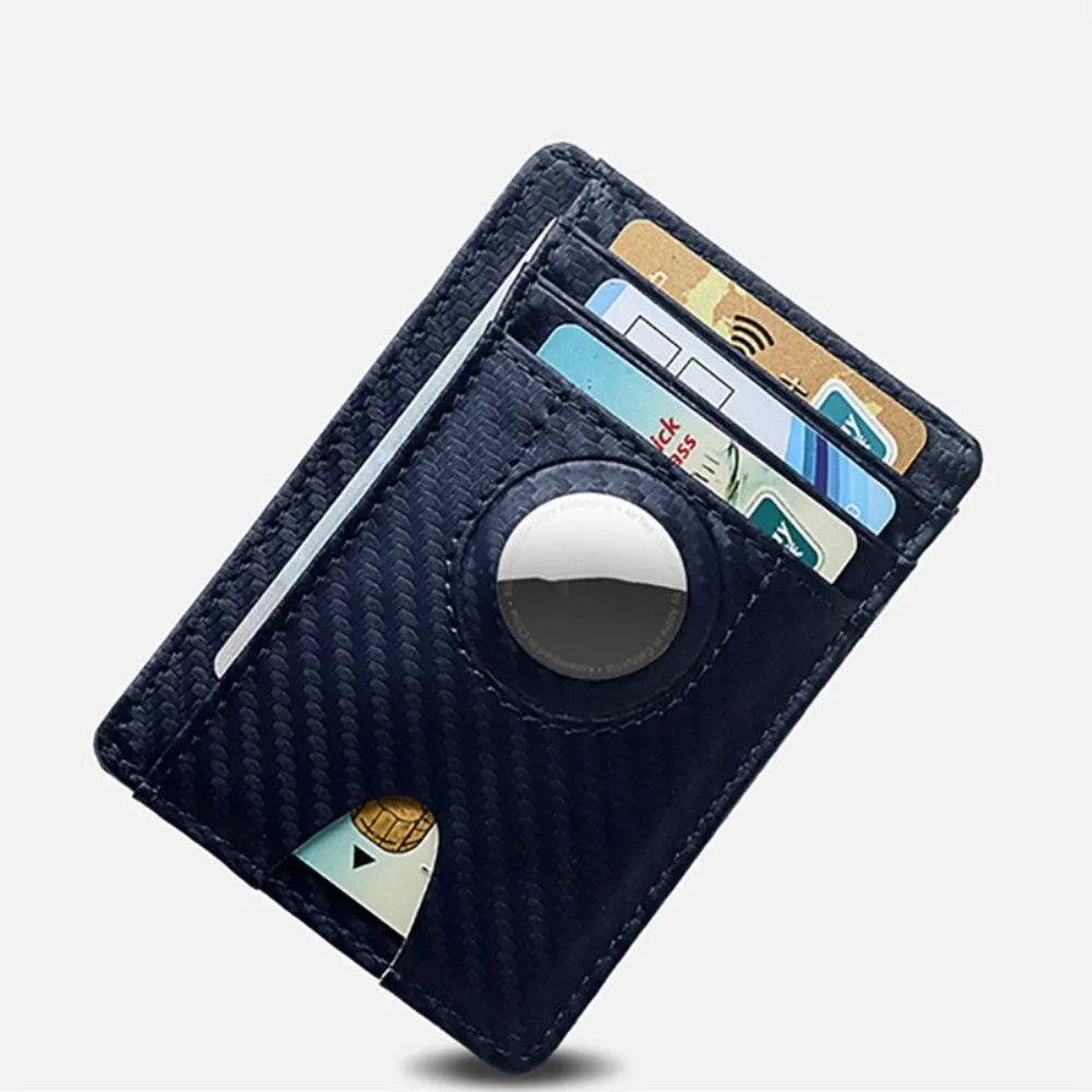 AirTags carbon fiber style slim case - Midnight Blue