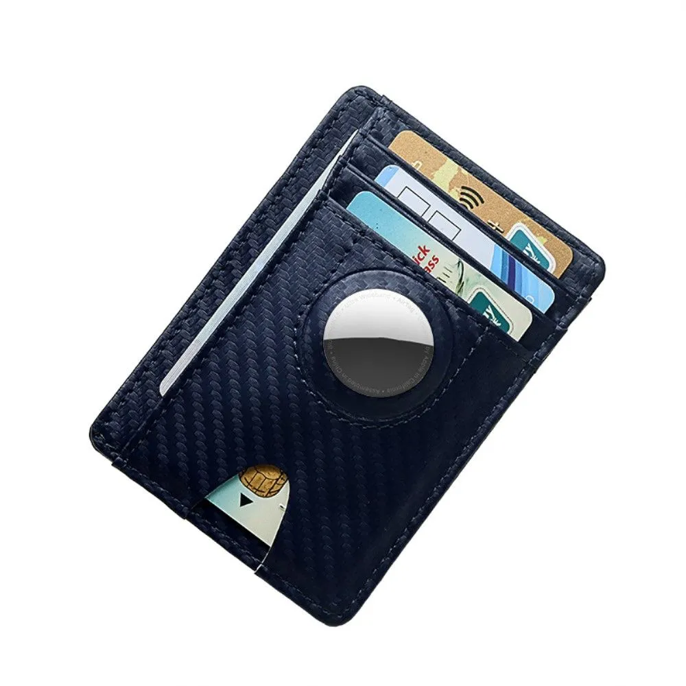 AirTags carbon fiber style slim case - Midnight Blue