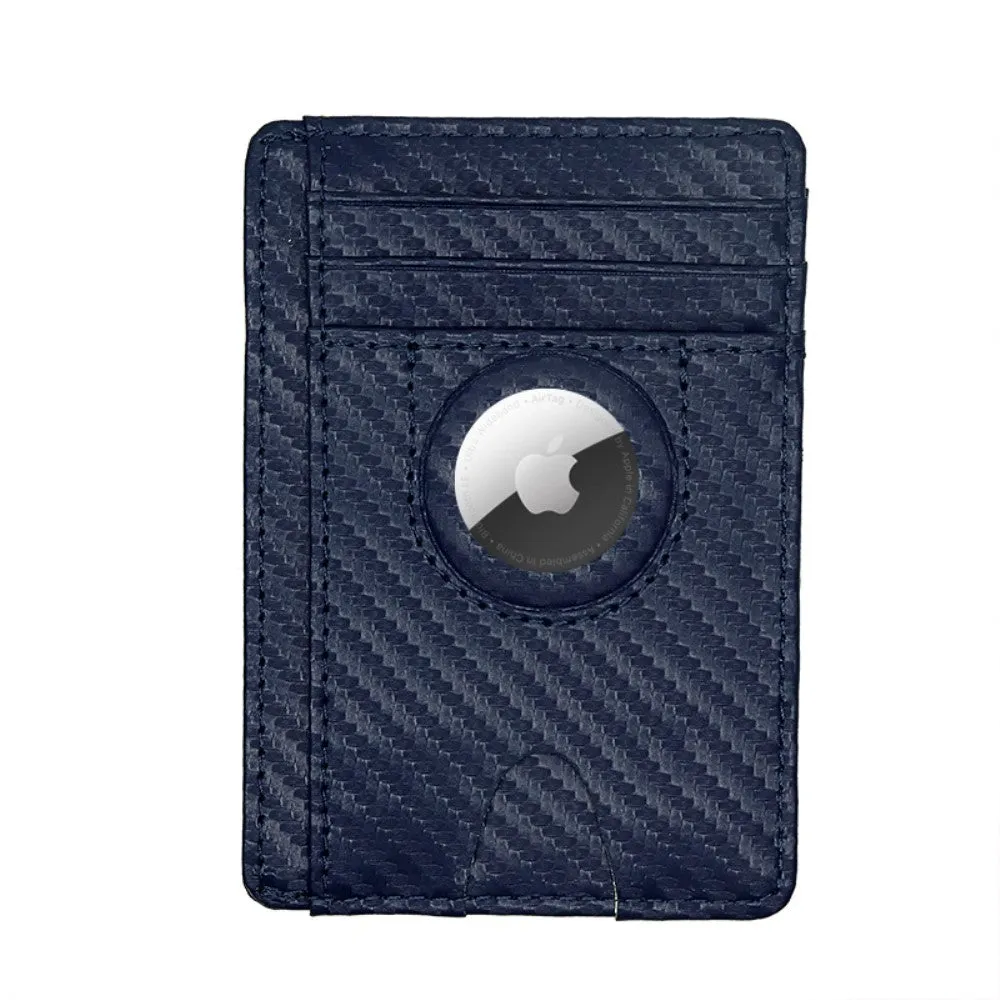 AirTags carbon fiber style slim case - Midnight Blue