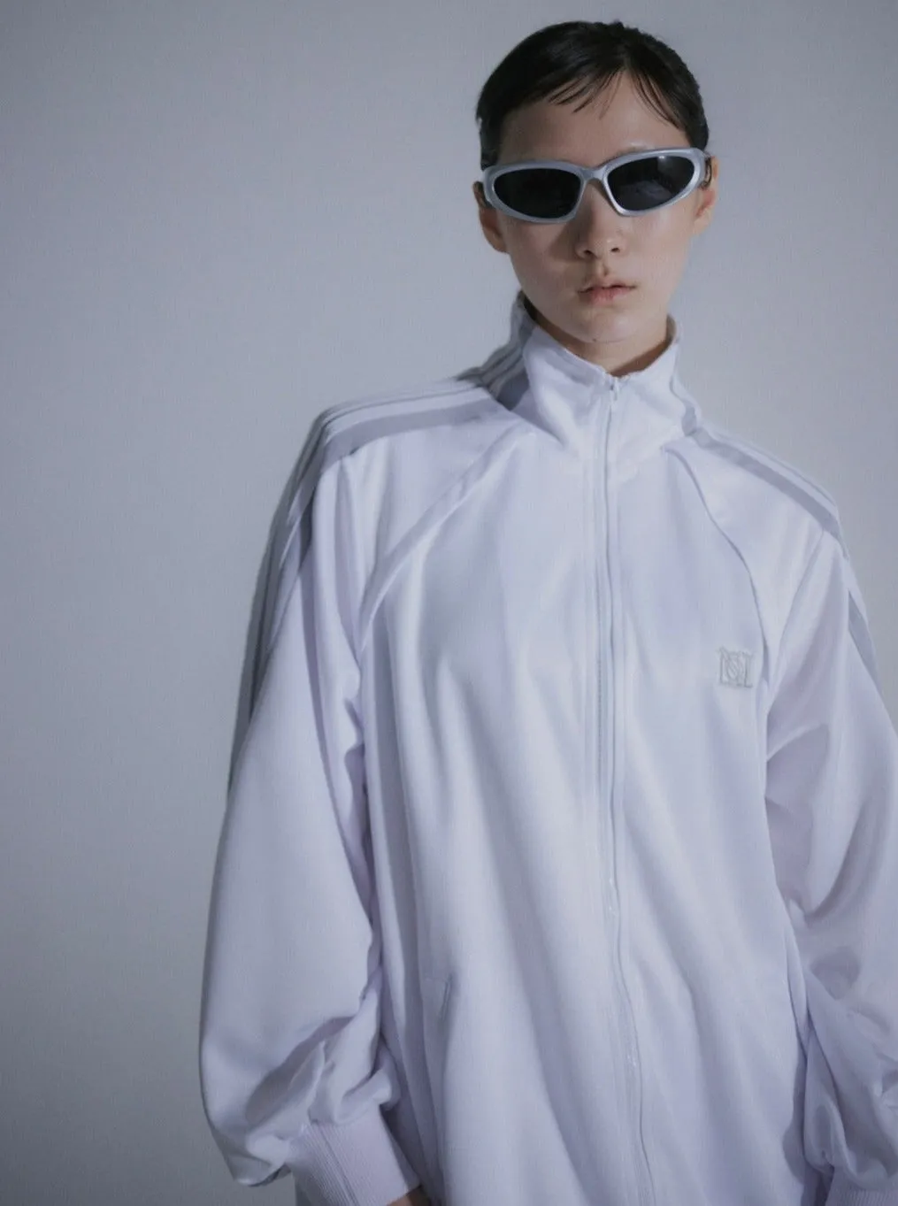 Angled Shape Track Jacket(White)