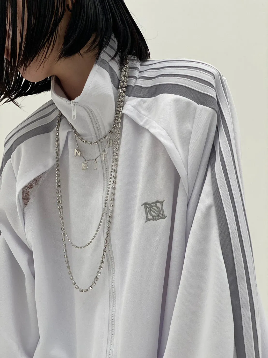 Angled Shape Track Jacket(White)