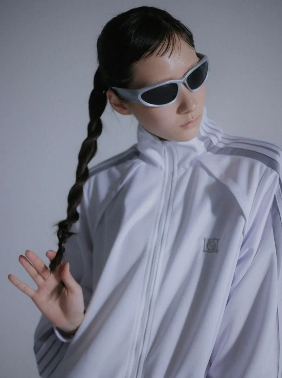 Angled Shape Track Jacket(White)