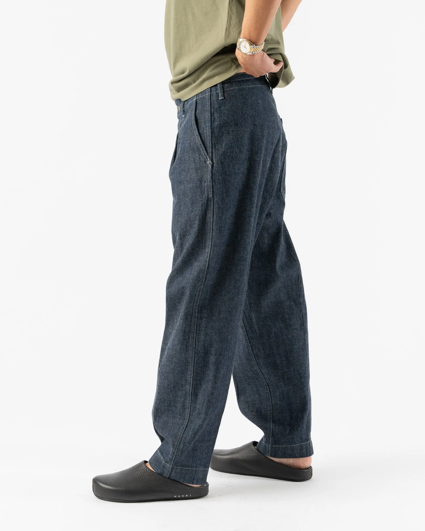 Applied Art Forms DM1-1 Denim Cargo Pants in Dark Indigo