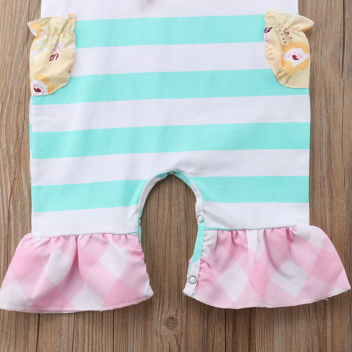 Aqua Stripe Romper