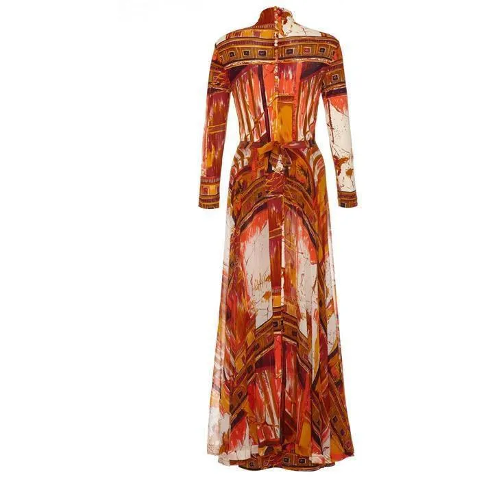 ARCHIVE - Orange Silk Jersey La Mandola Dress