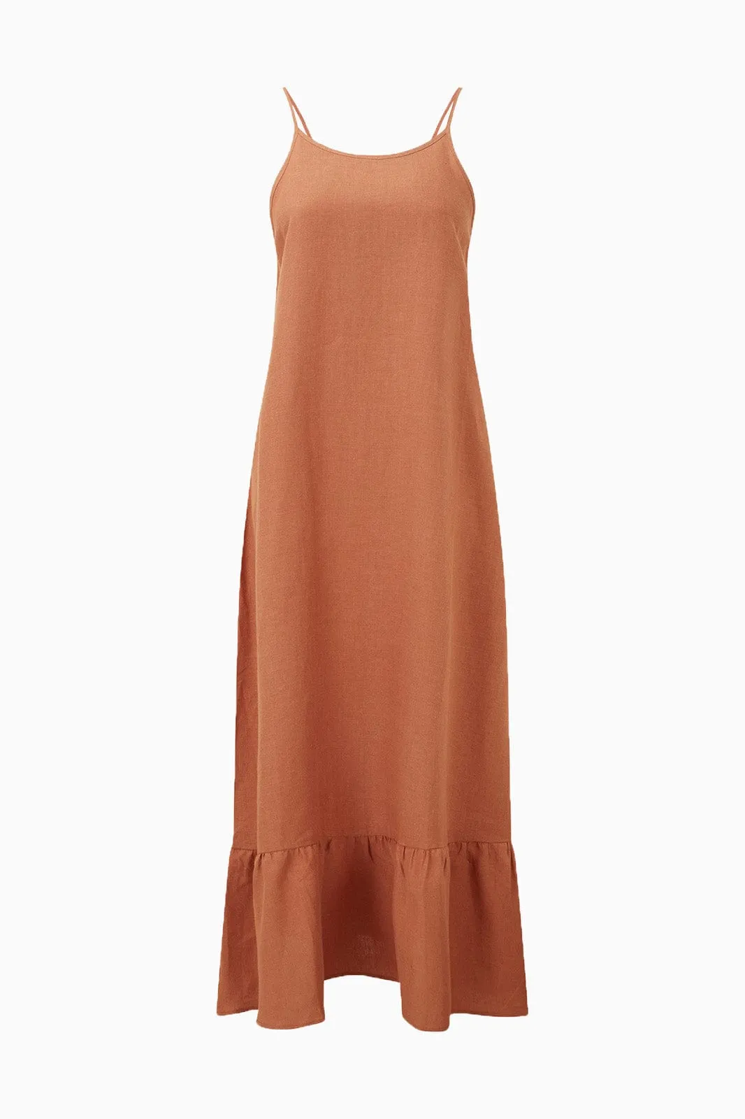 arkitaip Gerda Ruffled Slip Dress in tangerine