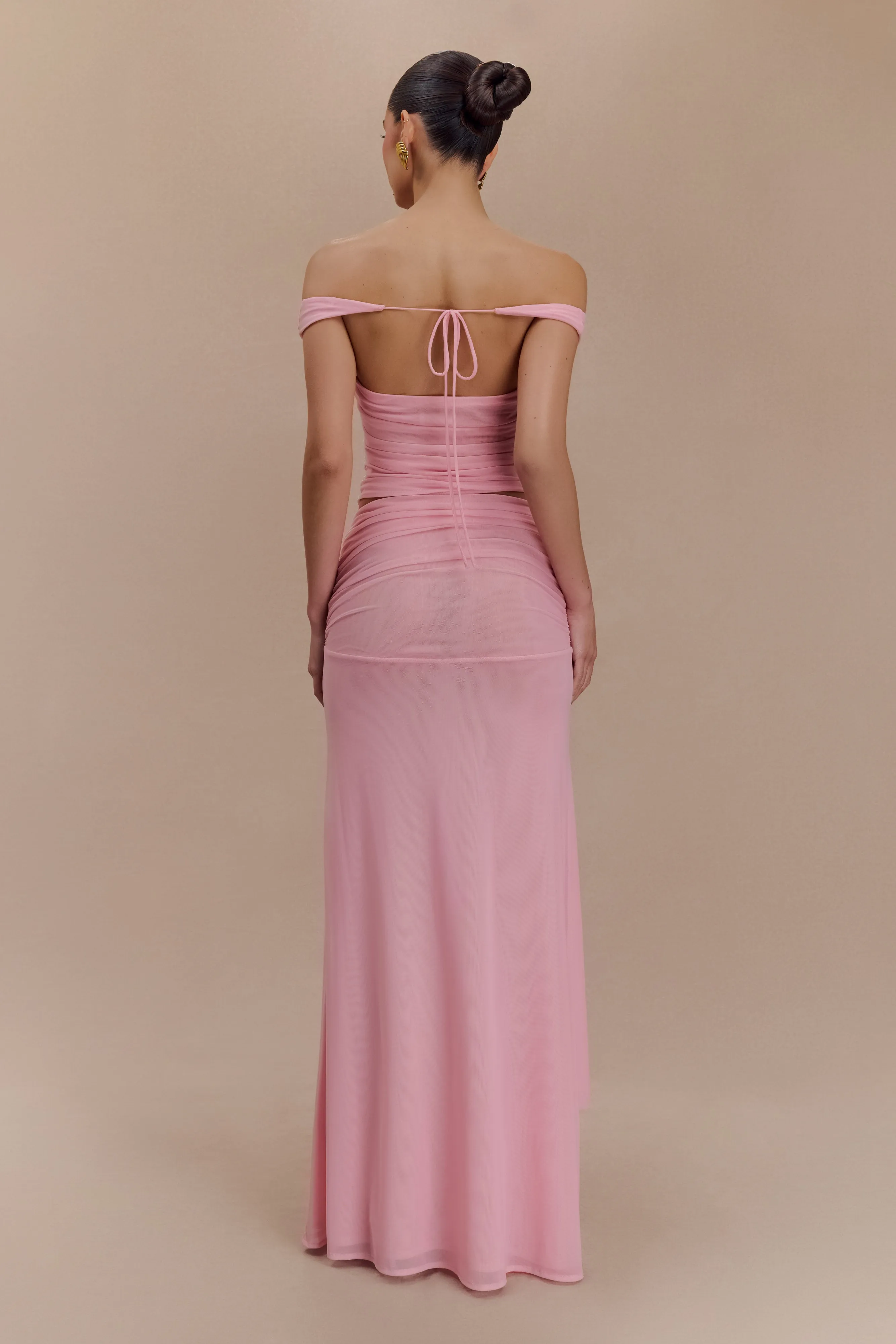 Arna Mesh Maxi Skirt - Candy Pink