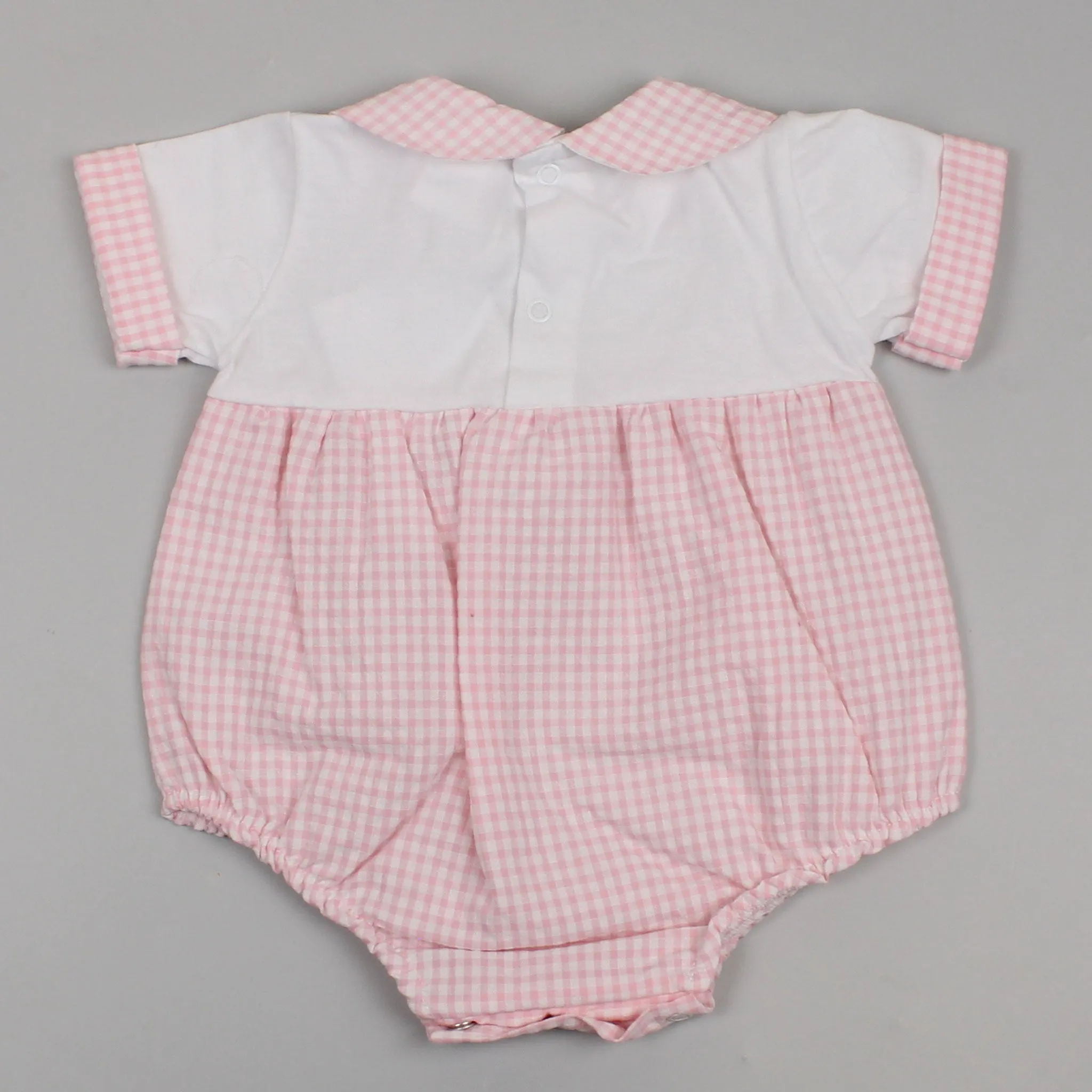 Baby Girls Personalised Romper - Girls Summer Outfit - Pex Gingham Bubble