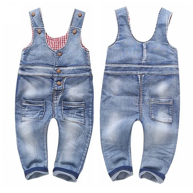 Baby Washed Ripped Soft Denim Overalls