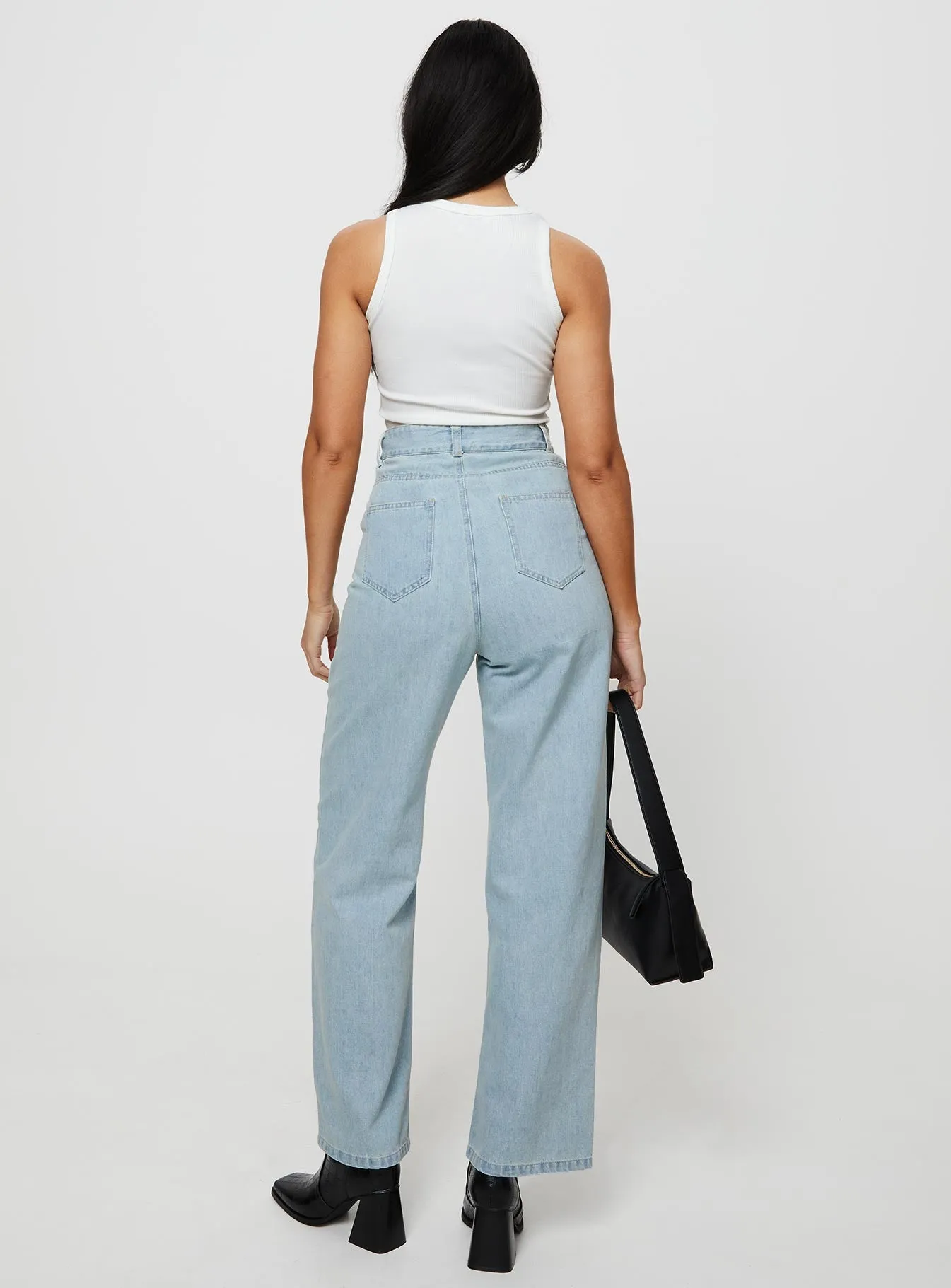 Bansley Double Waistband Jeans Light Denim