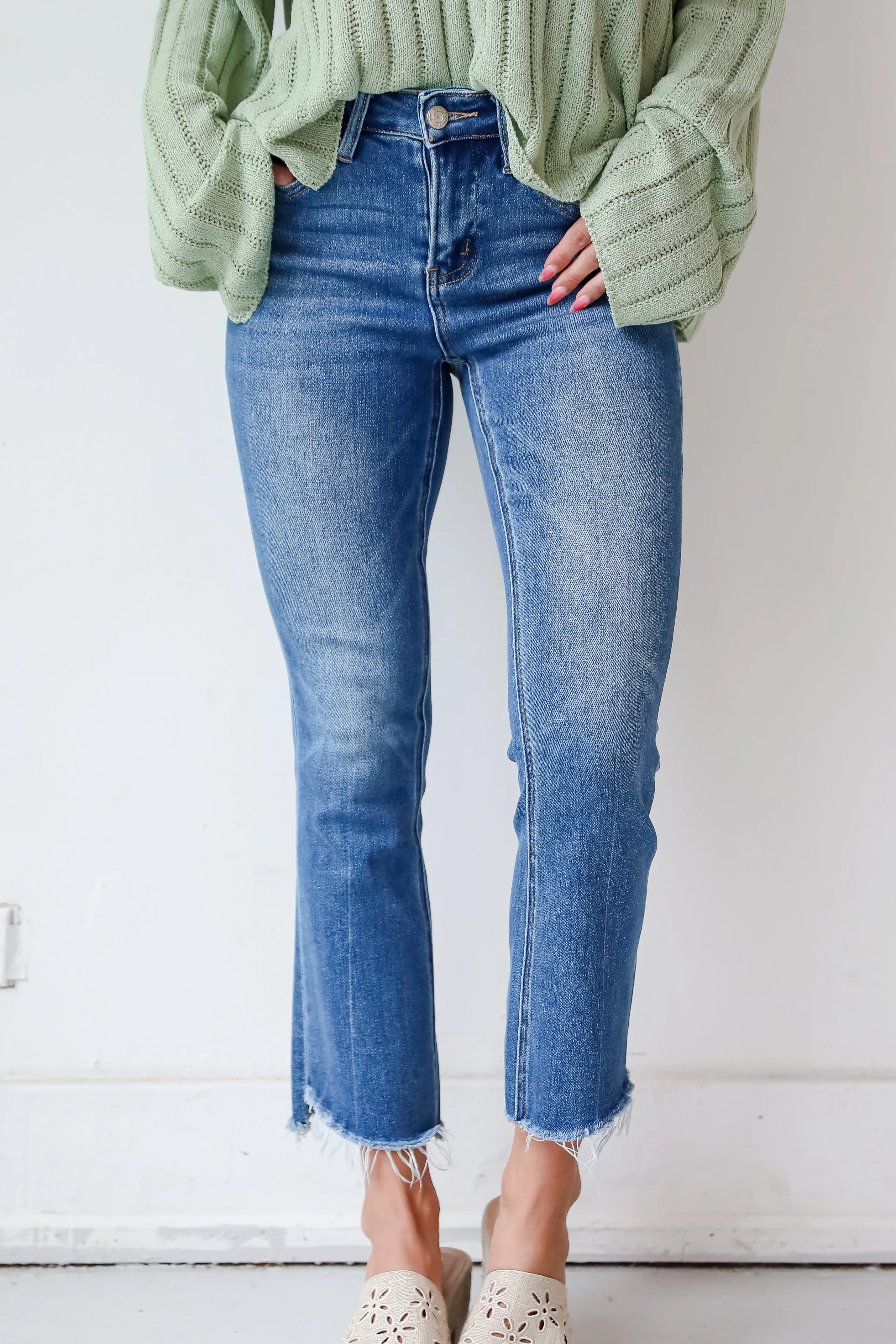 Bella Dark Wash High-Rise Flare Jeans