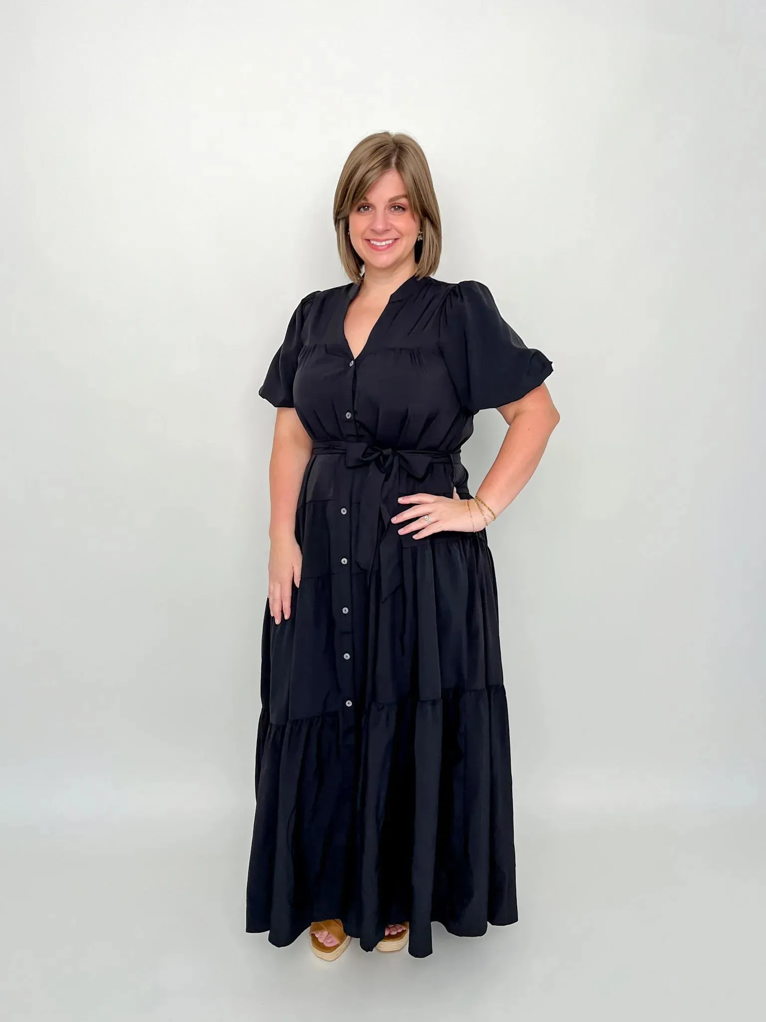 Black Button Down Maxi Dress