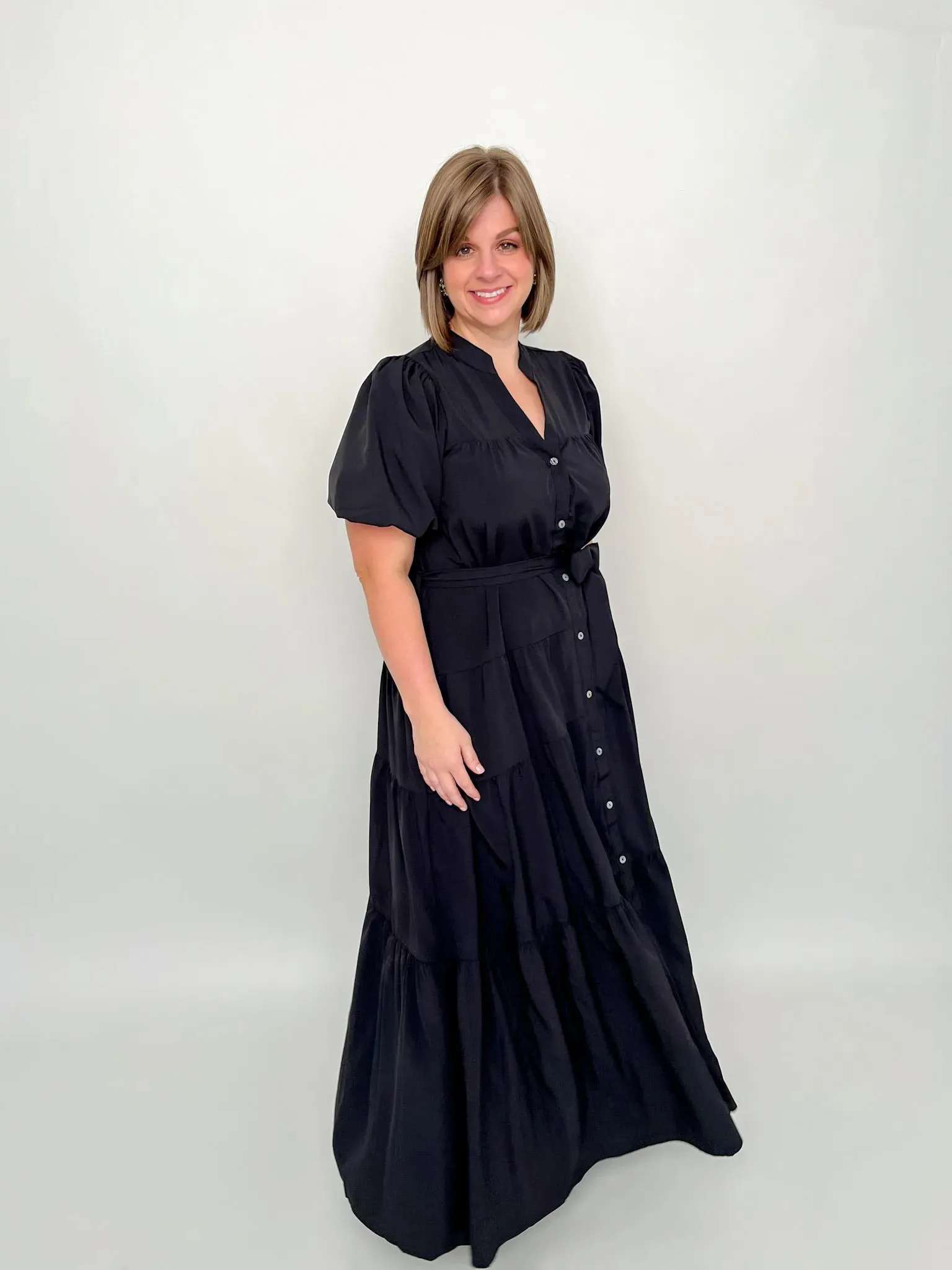 Black Button Down Maxi Dress