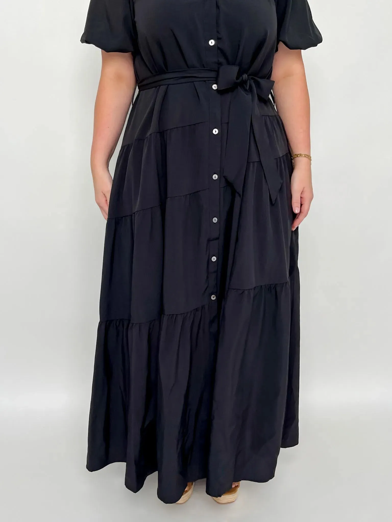 Black Button Down Maxi Dress