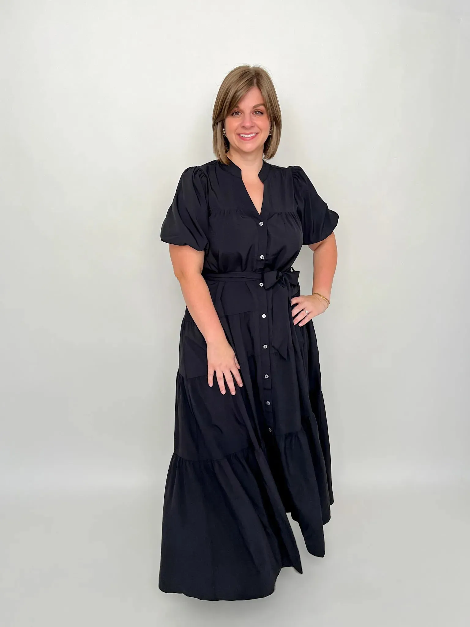 Black Button Down Maxi Dress