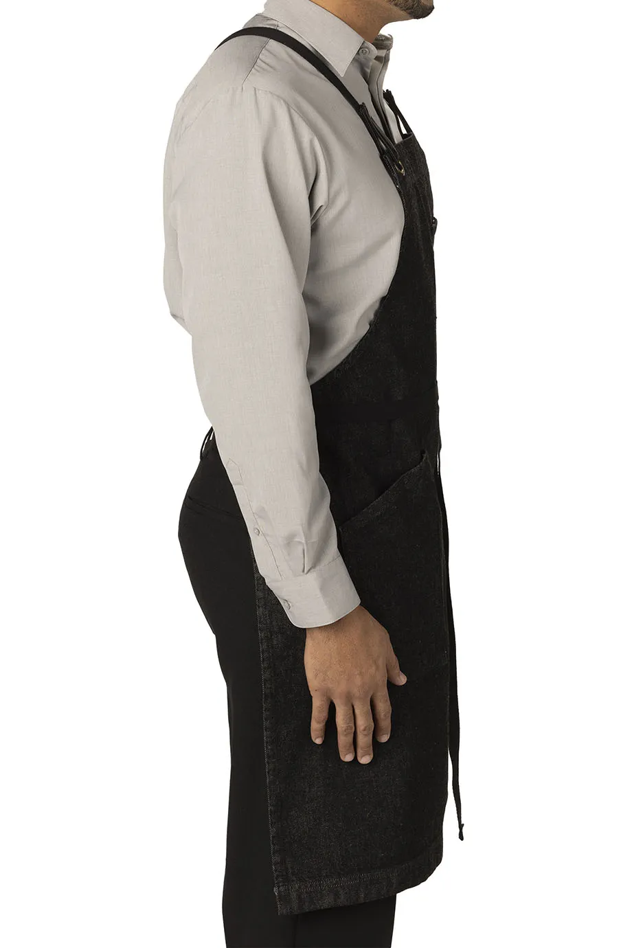 Black Denim Bib Apron (3 Pockets)