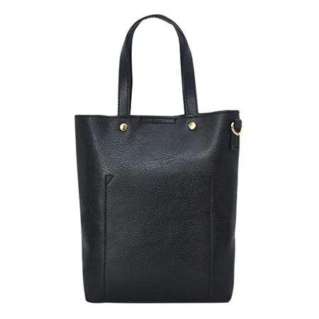 Black Faux Leather NGIL Bucket Handbag