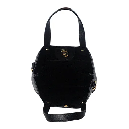 Black Faux Leather NGIL Bucket Handbag