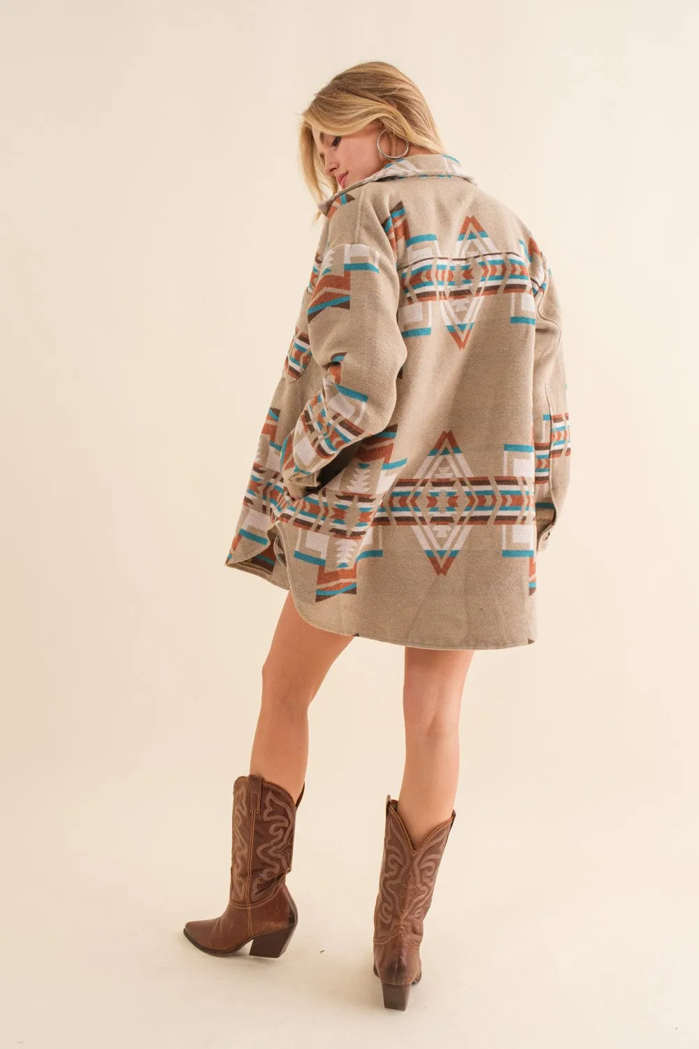 Blue B Aztec Shirt Jacket