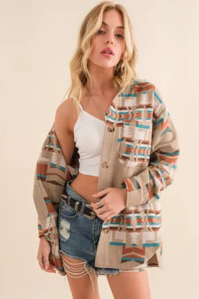 Blue B Aztec Shirt Jacket