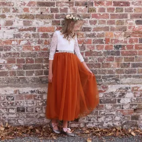 Bohemian Classic Long Sleeve Dress - Burnt Orange