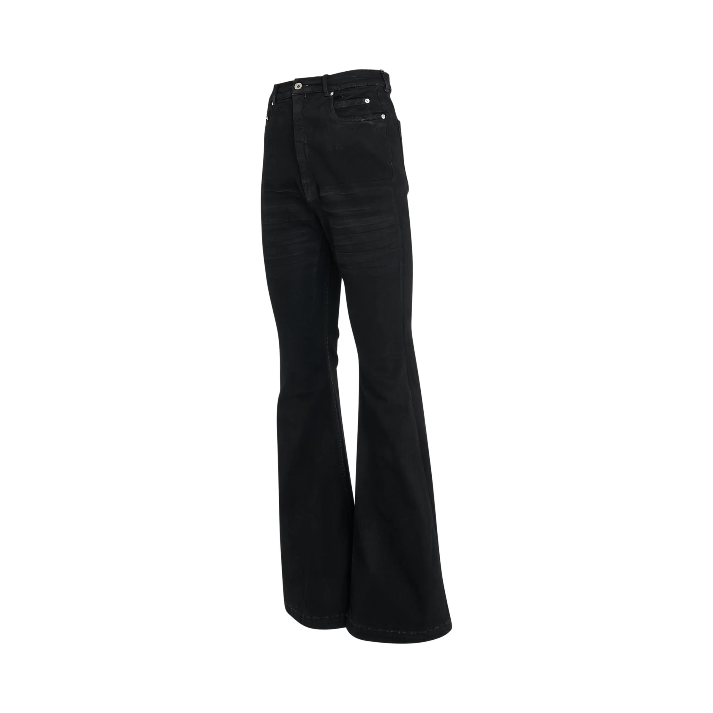 Bolan Bootcut Stretch Denim Jeans in Black