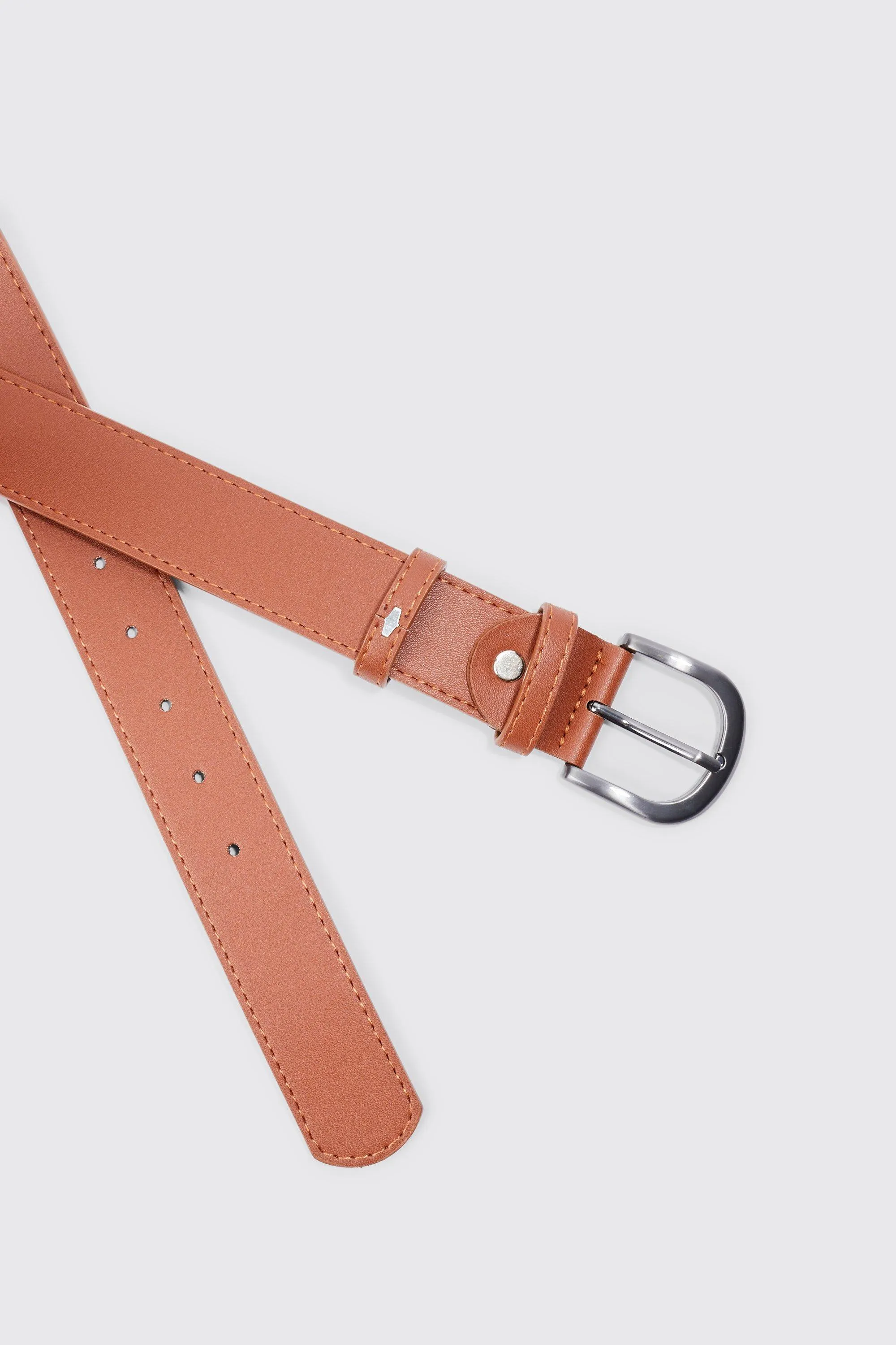 Boohoo Brown Faux Leather Mens Belt