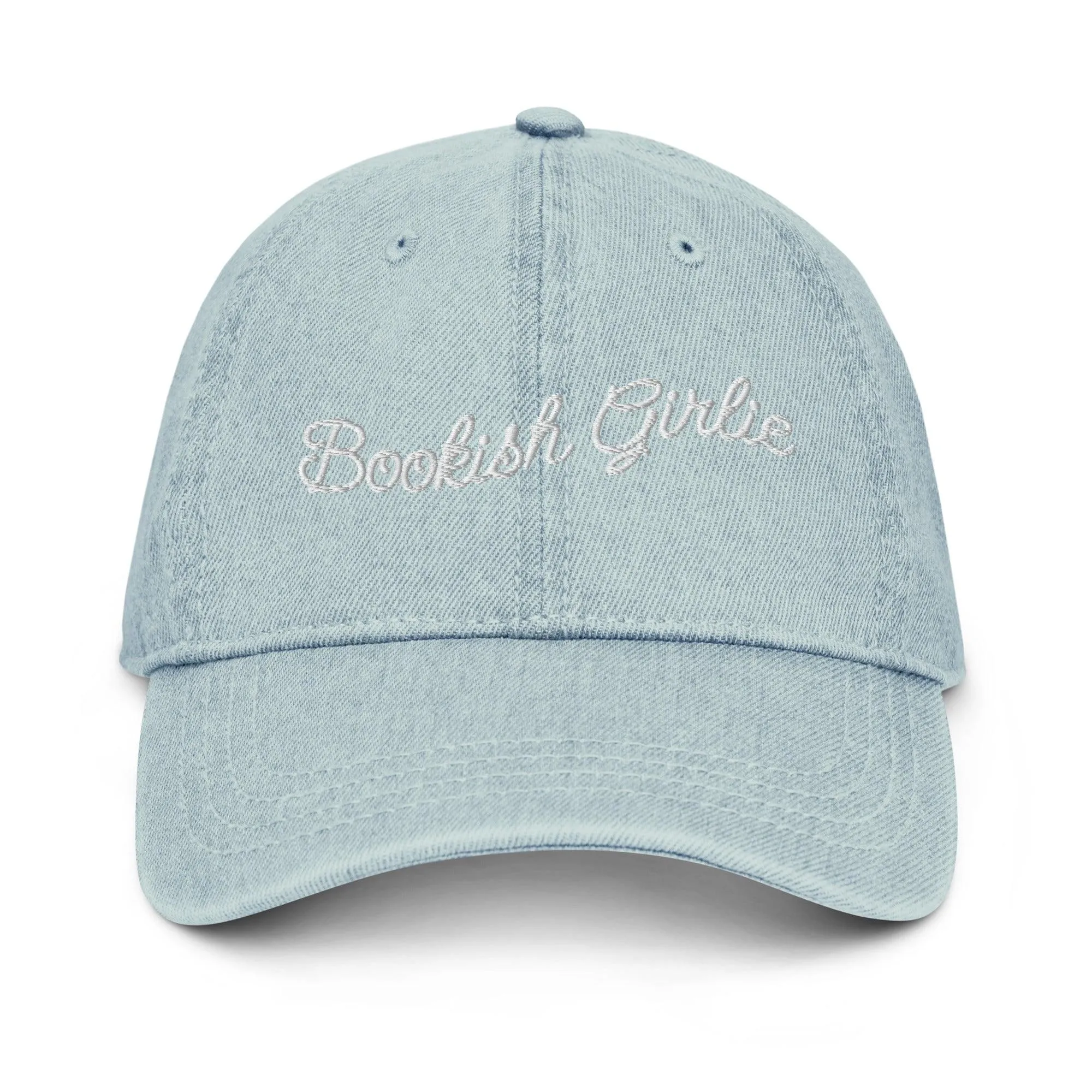 Bookish Girlie Embroidered Denim Hat