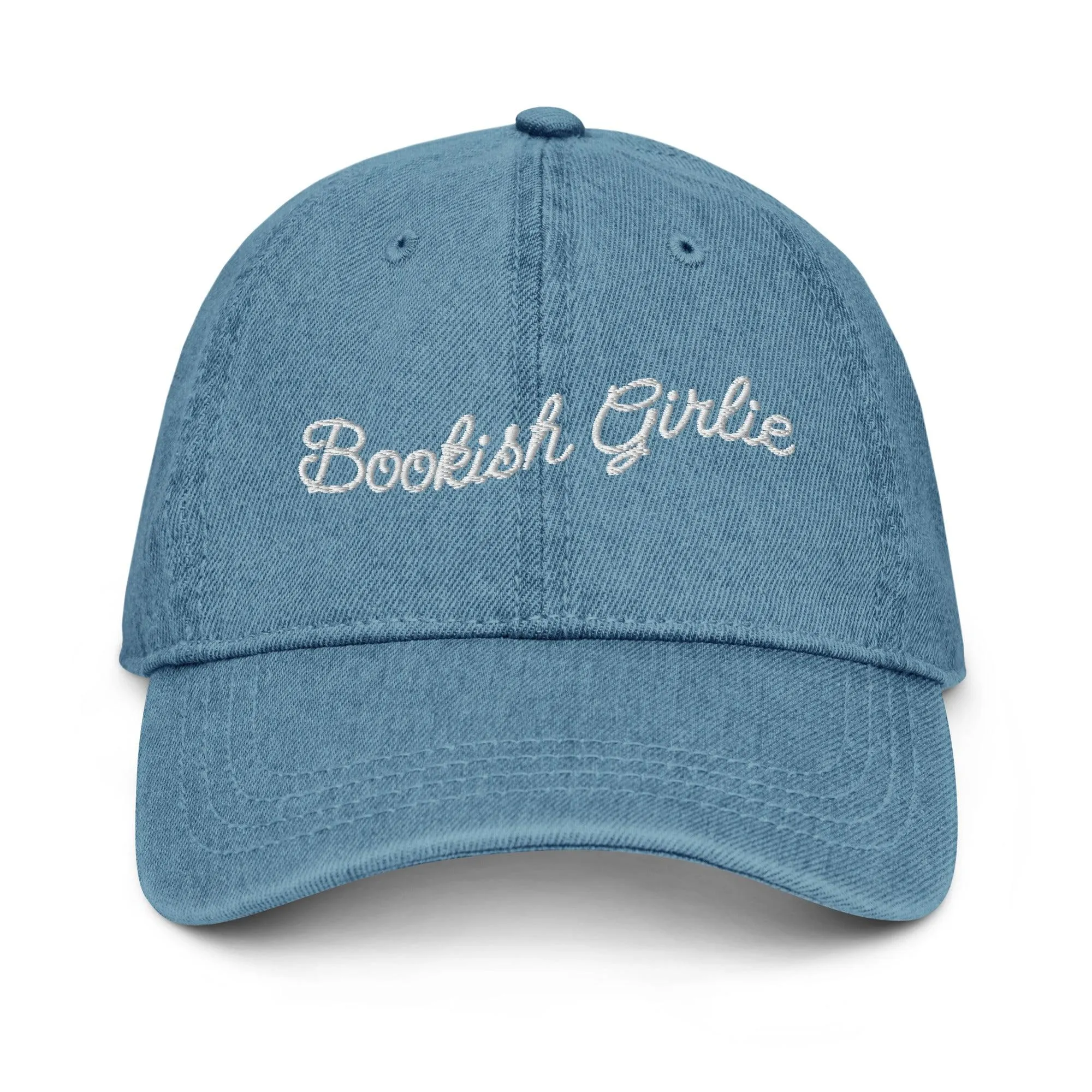 Bookish Girlie Embroidered Denim Hat