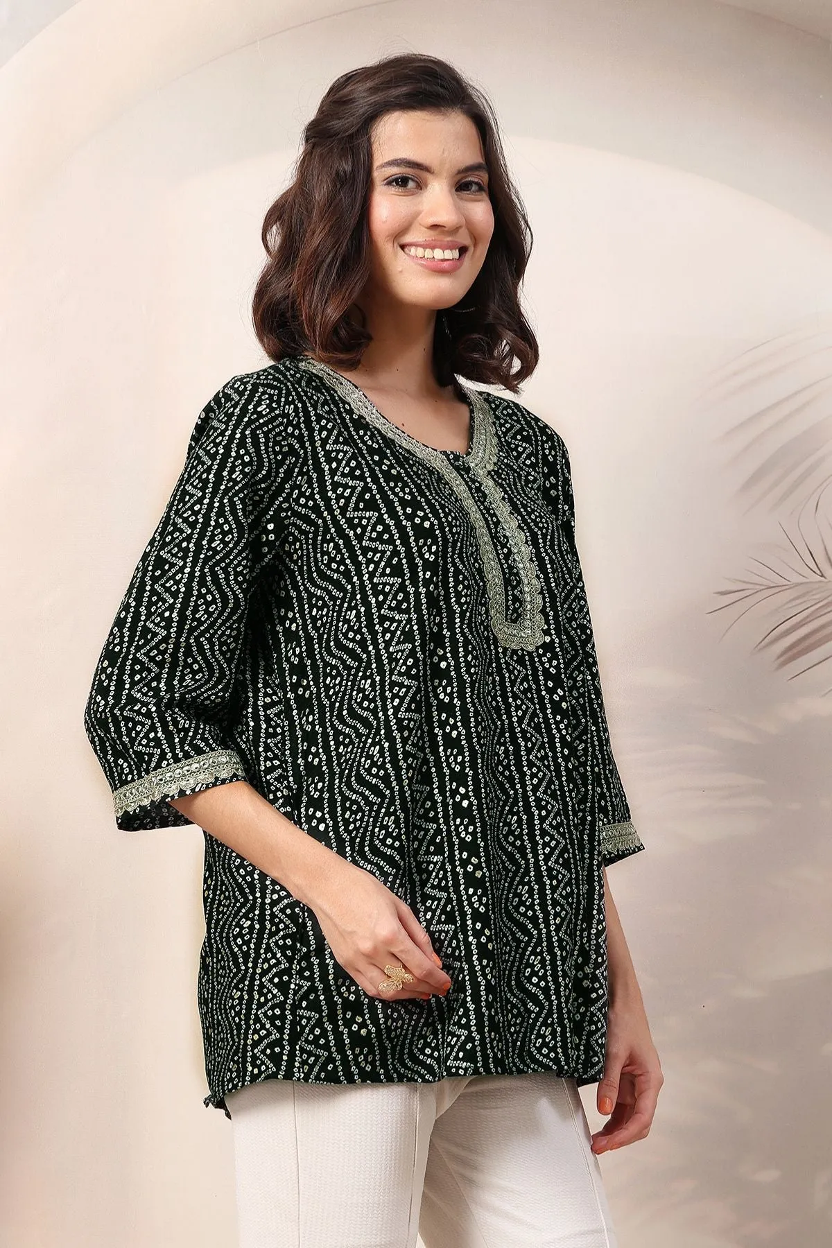 Bottle Green Elegant Essence Zipless Feeding Maternity Top