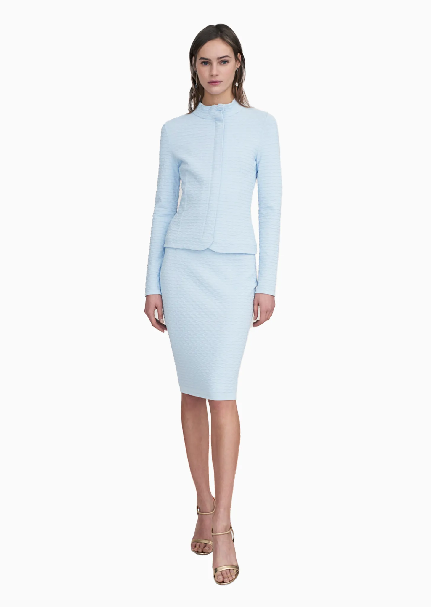 Brienne - Pencil Skirt with Wave Texture Detail