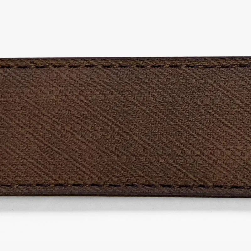 Brown Denim-Embossed Belt