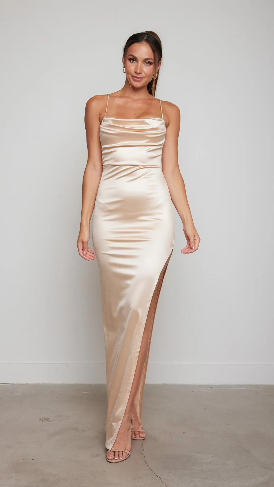 Cami Maxi Dress in Beige