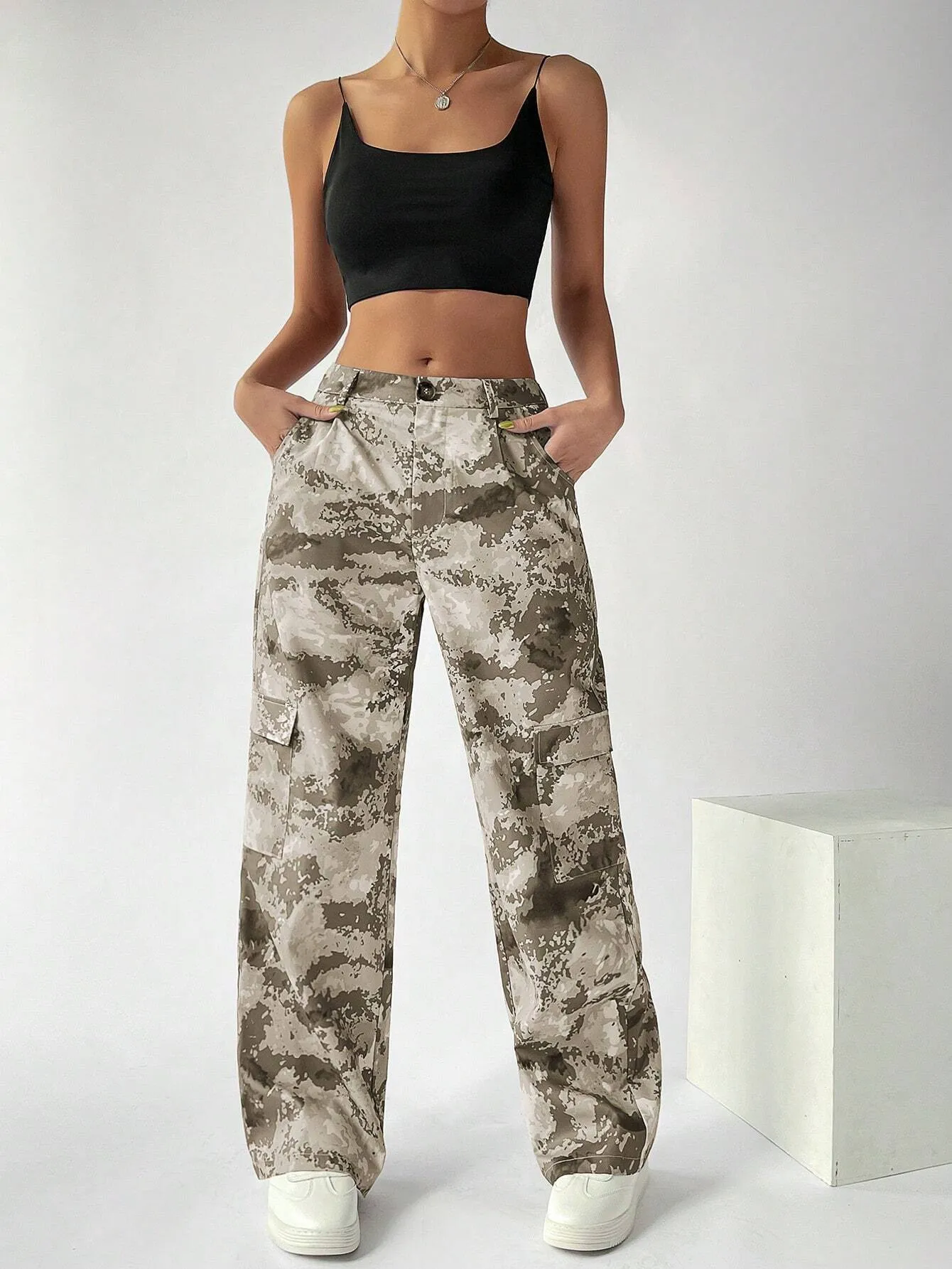 Camo Print Gorpcore Cargo Pants