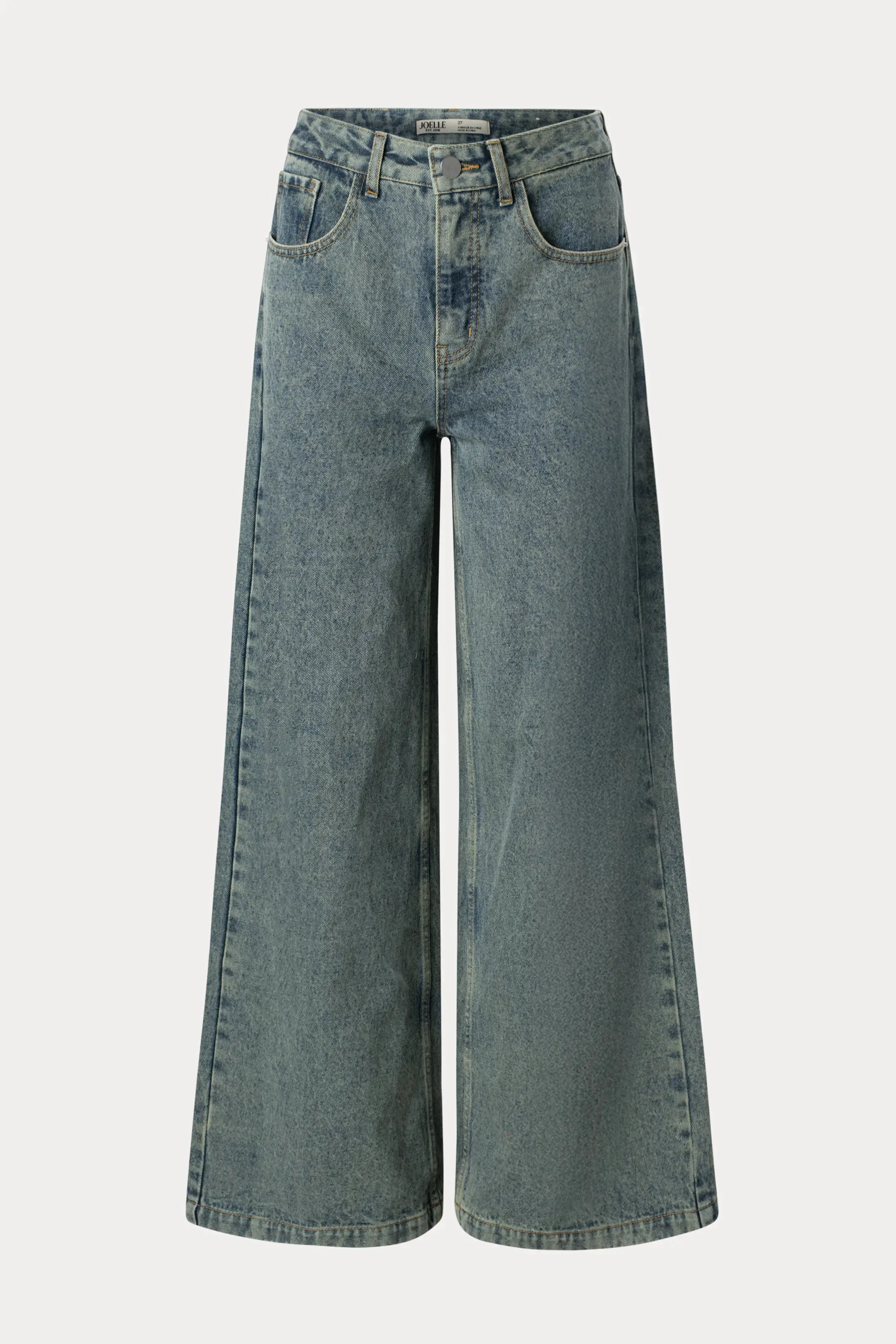 Campbell | Jeans large vert délavé