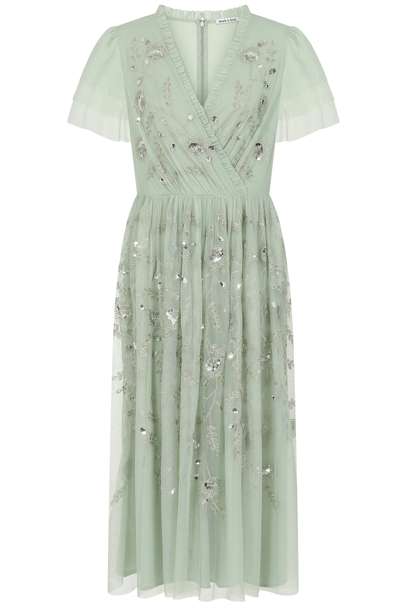 Carissa Green Floral Embellished Midi Dress