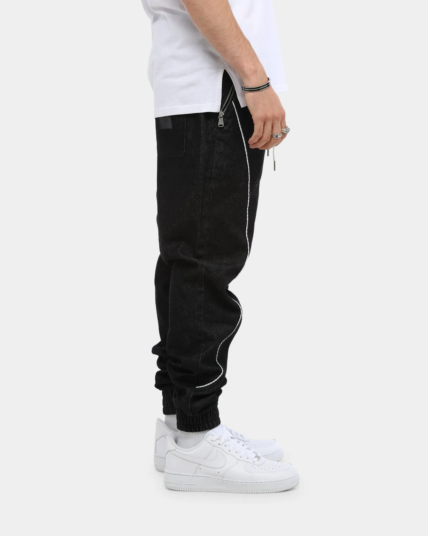 Carré Men's Rayures Denim Jogger Black