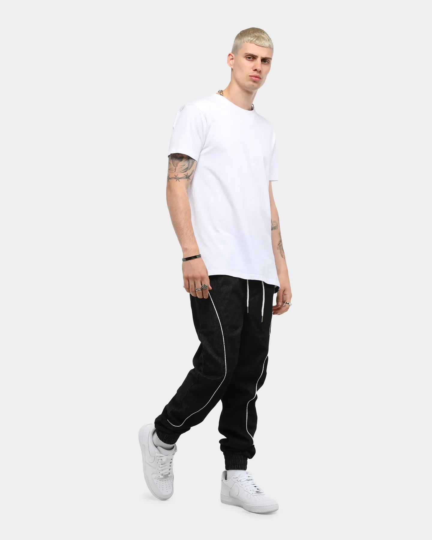 Carré Men's Rayures Denim Jogger Black