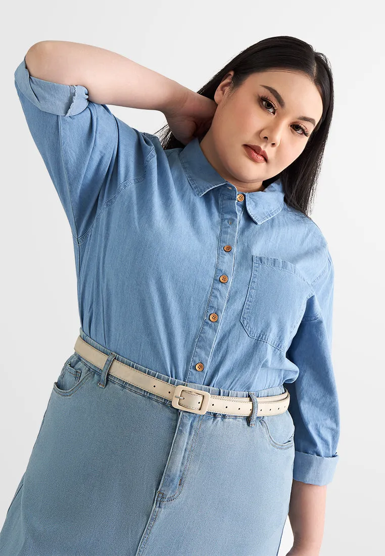 Carrie Classic Long Sleeves Denim Shirt