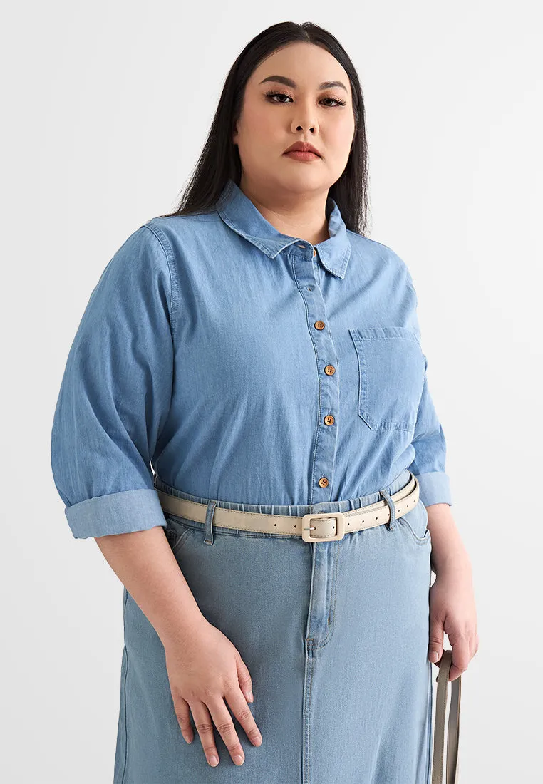 Carrie Classic Long Sleeves Denim Shirt