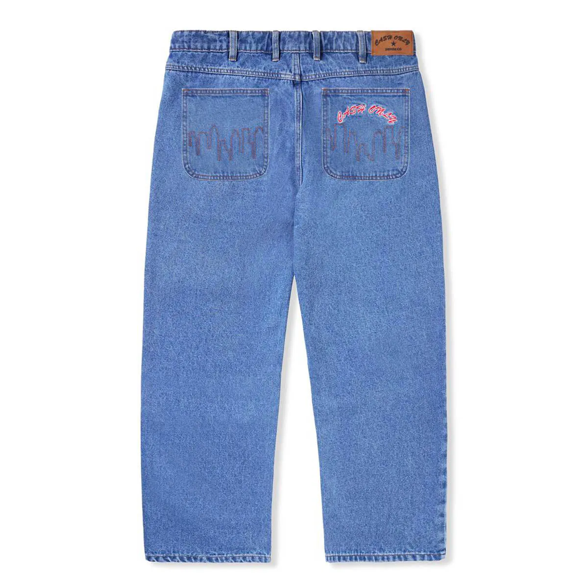 Cash Only - Logo Baggy Denim Jeans Washed Indigo