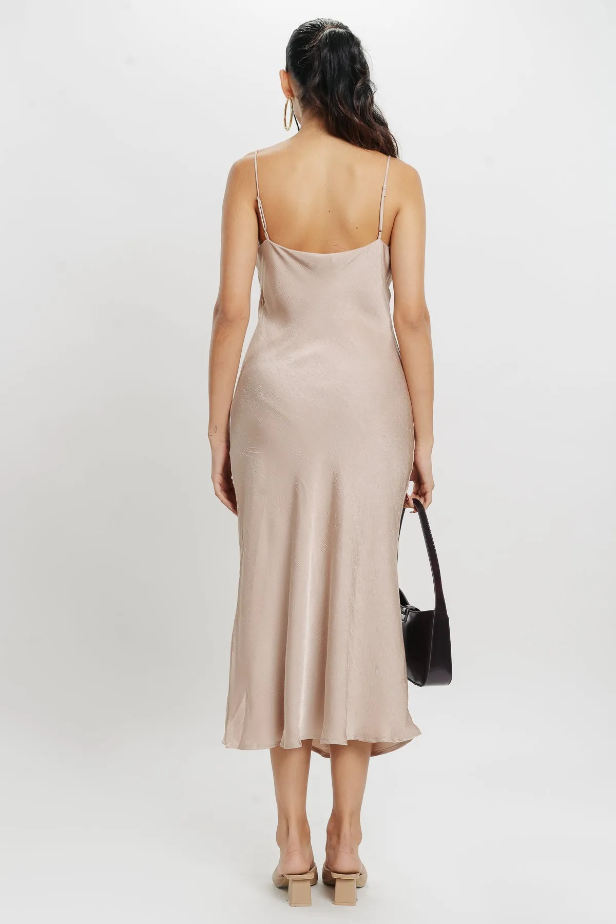 Champagne Satin Slip Dress